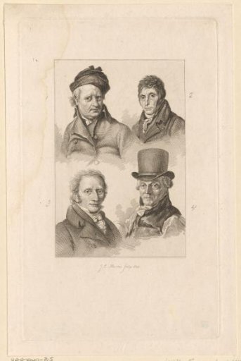 Portraits of Wybrand Hendriks, Abraham van Strij, Adriaan de Lelie and Michiel Versteegh