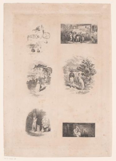 Six scenes from Madame Acker by Giavarni