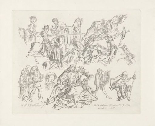 Study sheet with riders and couples