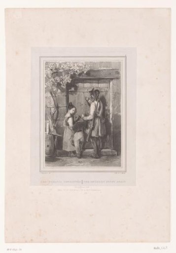 Two found children with a man at a door
