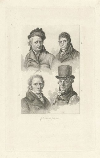 Portraits of Wybrand Hendriks, Abraham van Strij, Adriaan de Lelie and Michiel Versteegh
