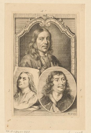 Portraits of Samuel van Hoogstraten, Jan van Hoogstraten and Johannes Lingelbach