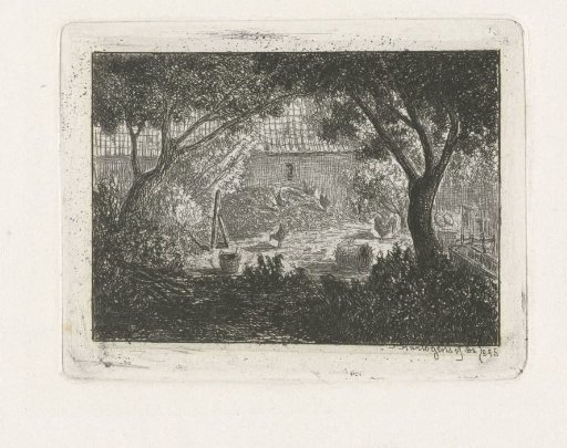 Farmyard with chickens