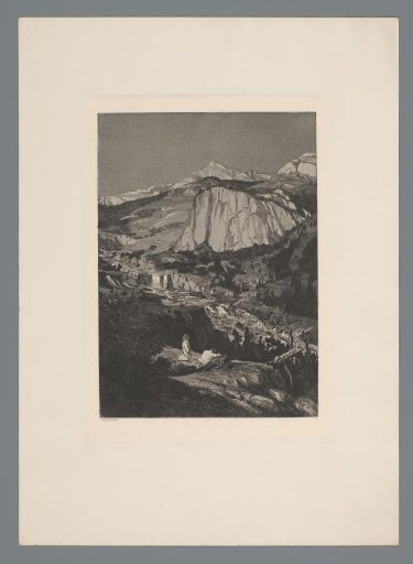 Nighttime Mountain Landscape with Two Resting Centaurs