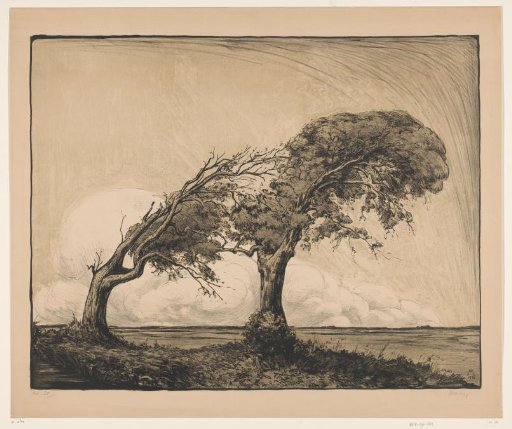 Landscape with two trees