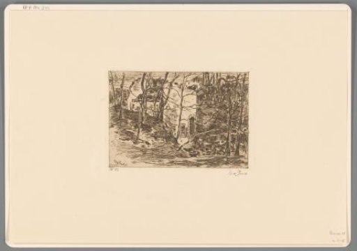 Ruin in a Wood, by a Pond