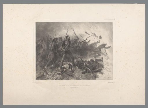 French soldiers hit by an exploding mine, 13 October 1837