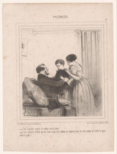 Two parents with a child smelling tobacco