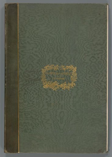 Cover for 1 text sheet and 24 prints with parks and forests by James Duffield Harding