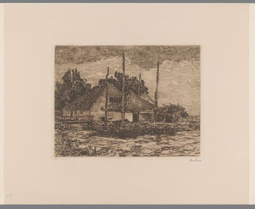 Farmhouse with hayrick