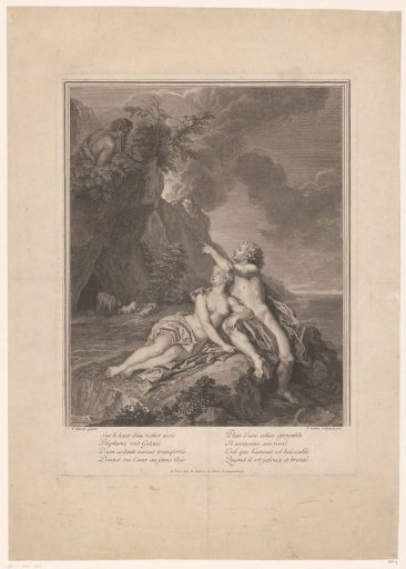 Galatea and Acis watched by Polyphemus