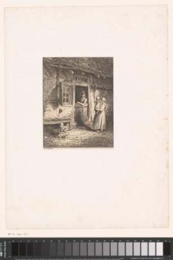 Two Women with Children at the Door of a Farmhouse