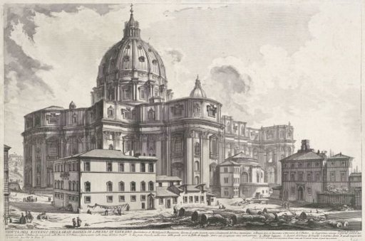 St. Peter's Basilica from the Piazza della Sagrestia