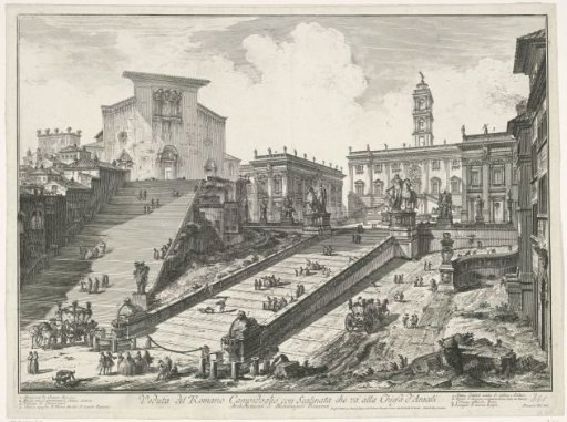 Stairs to the Piazza del Campidoglio and the Santa Maria in Aracoeli in Rome