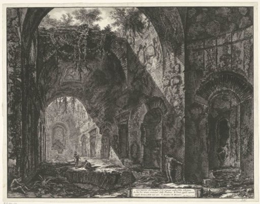 Interior of the Temple of the god Canopus in the Villa Adriana at Tivoli