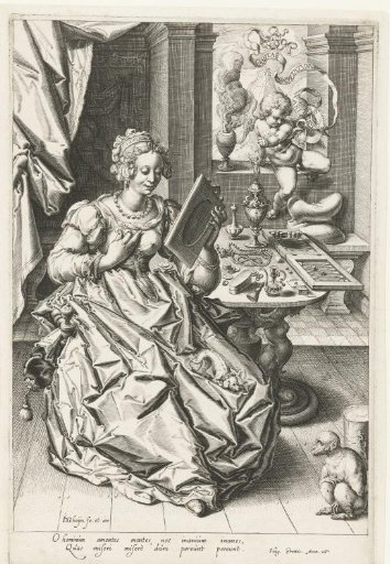 Allegory of Vanity (young lady with mirror and putto)