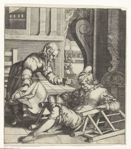 Man falling between two chairs