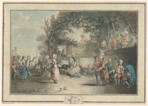 Elegant company with a woman being crowned with a wreath of roses