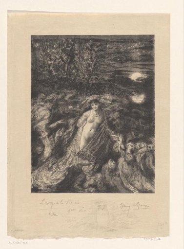 Half-Naked Woman Adored by a Group of Figures
