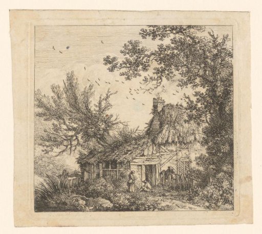 Three Persons Before a Farmhouse