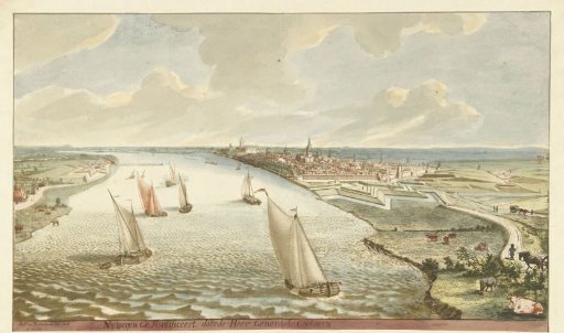 View of the fortifications at Nijmegen on the Waal