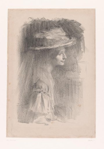 Portrait of a young woman with hat
