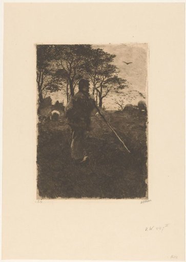 Standing Shepherd Leaning on His Staff