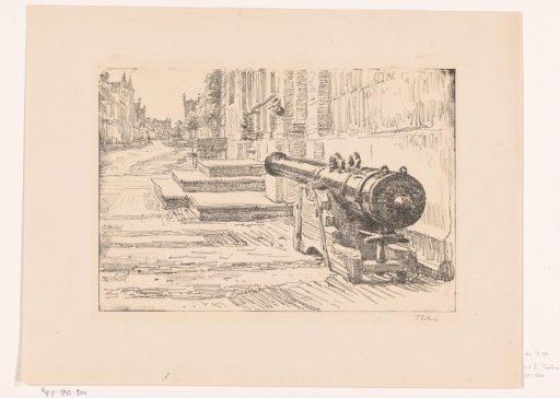 Cannon in a street in Enkhuizen
