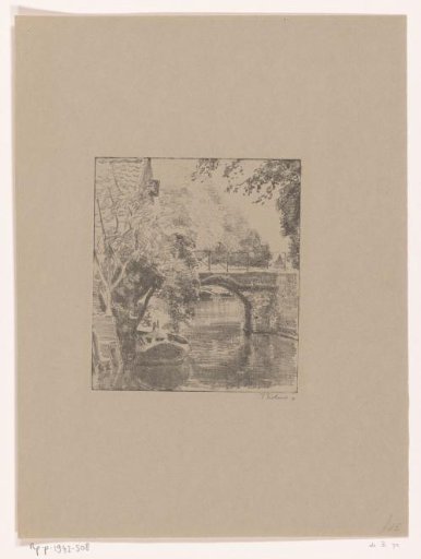 Stone arch bridge over water