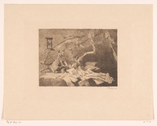 Still life with falling and broken objects