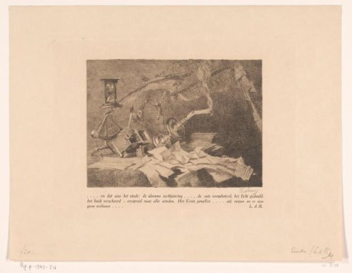 Still life with falling and broken objects