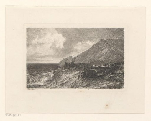View of a Swiss lake in a storm