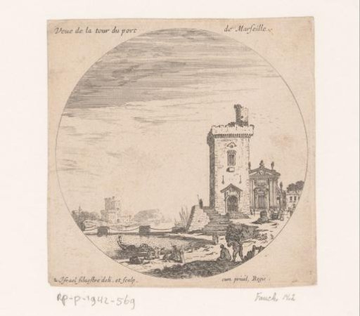 View of the tower in the harbor of Marseille