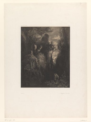 Four owls in a rocky cleft