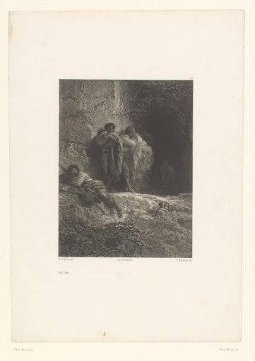 Guards at the entrance of a cave