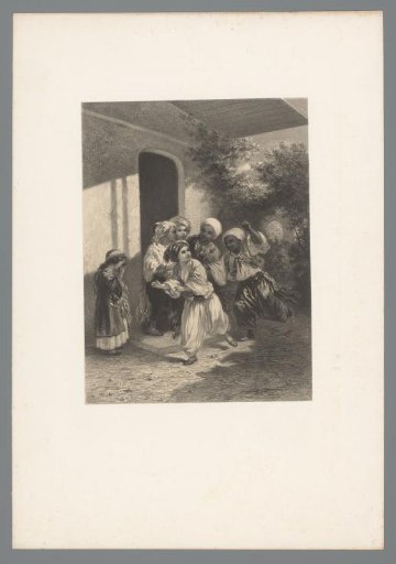 Children with turbans playing tag