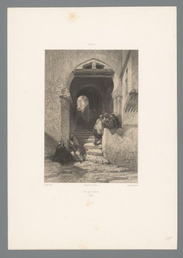 Covered street with people in Algiers