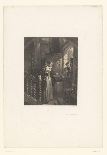 Woman giving alms to beggars at the door