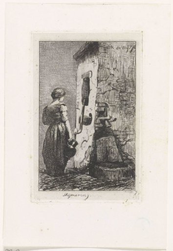 Woman with a Jug at a Water Pump
