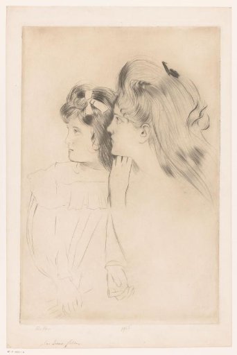 Portrait of an unknown girl and an unknown young woman