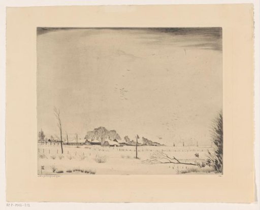 Farms in a Snowy Landscape near Amstelveen