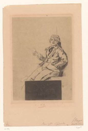 Young woman in men's clothing with a cigarette