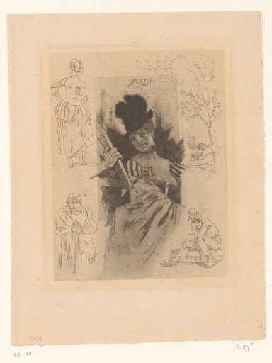 Woman Looking into the Mirror Held Up to Her