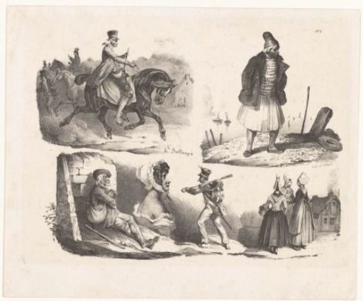 Six representations of various figures