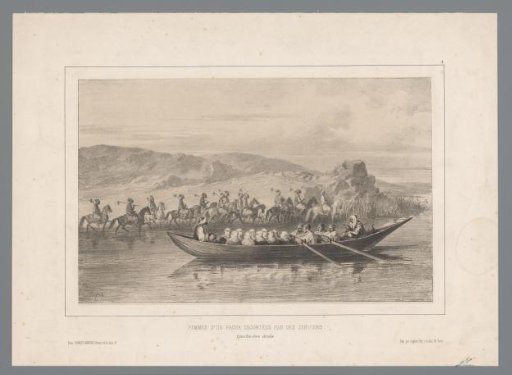 A rowing boat with women of a pasha