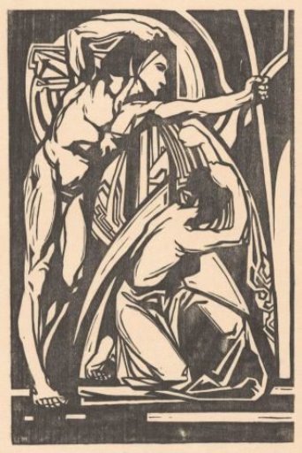 Standing man and kneeling woman