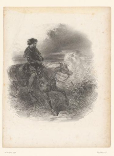 Rider sees a ghost on a plain
