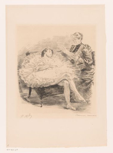 Sleeping Ballerina and Reading Woman on a Bench