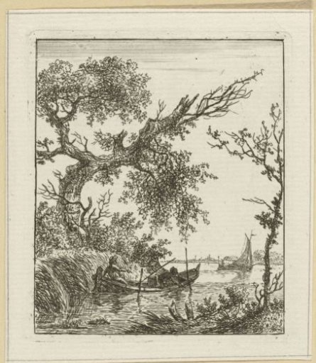 Rowing boat with two men