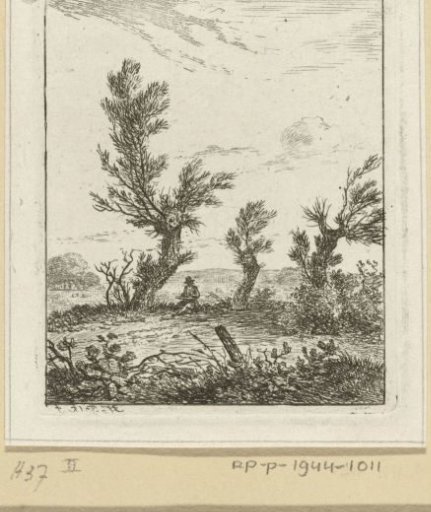 Sketcher among willows